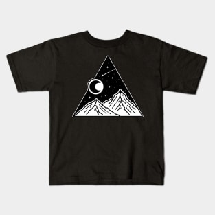 Mountain Moonlight Shooting Stars Kids T-Shirt